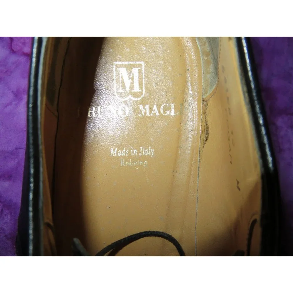 Bruno Magli Edgar Men's Black Italian Leather Oxford Lace Up Dress Shoes 12